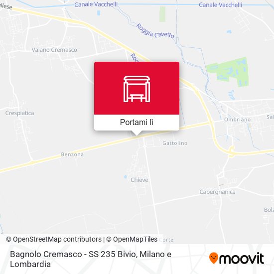 Mappa Bagnolo Cremasco - SS 235 Bivio