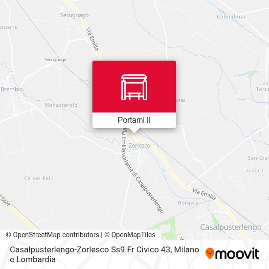 Mappa Casalpusterlengo-Zorlesco Ss9 Fr Civico 43