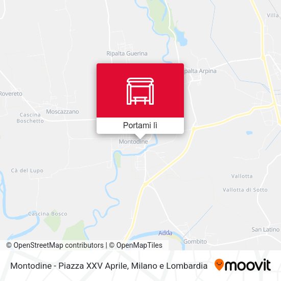 Mappa Montodine - Piazza XXV Aprile