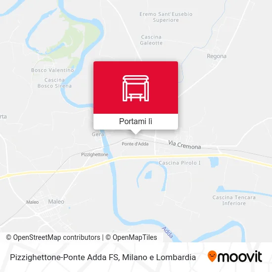 Mappa Pizzighettone-Ponte Adda FS