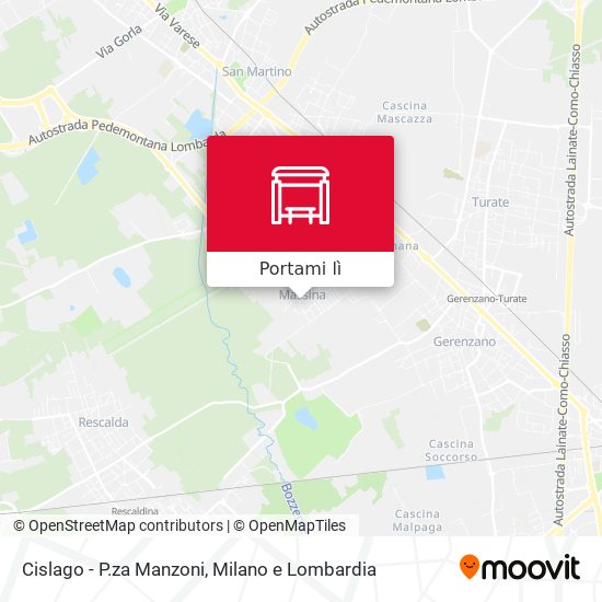 Mappa Cislago - P.za Manzoni