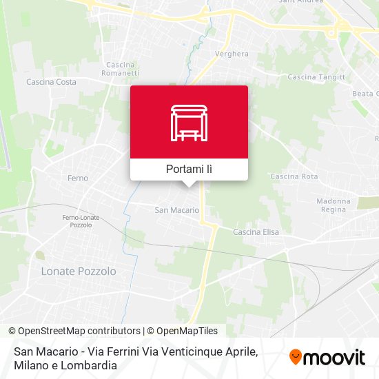 Mappa San Macario - Via Ferrini Via Venticinque Aprile