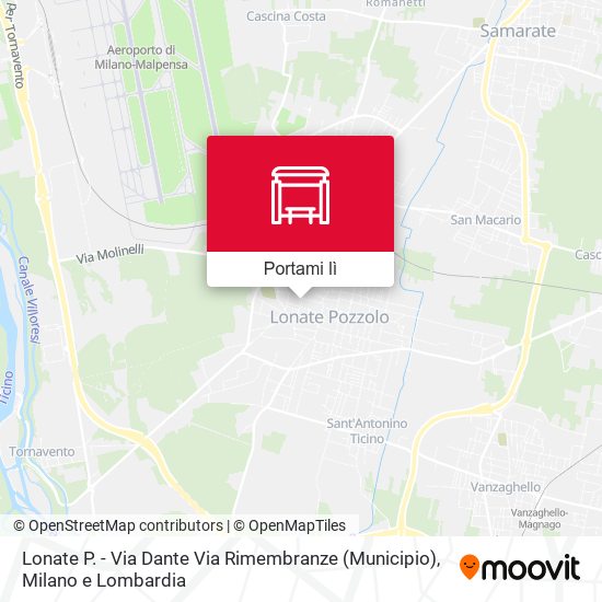 Mappa Lonate P. - Via Dante Via Rimembranze (Municipio)