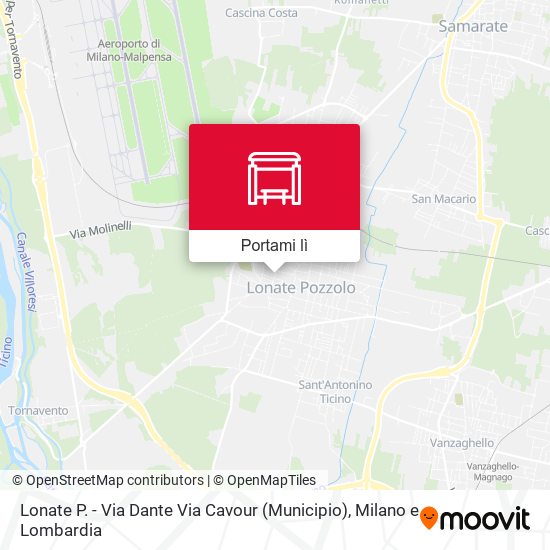 Mappa Lonate P. - Via Dante Via Cavour (Municipio)