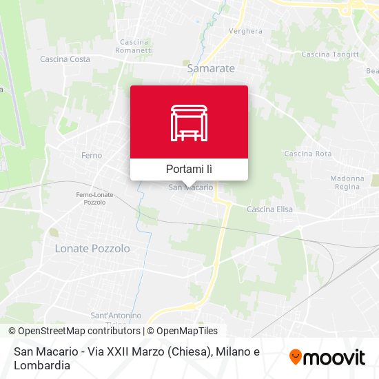 Mappa San Macario - Via XXII Marzo (Chiesa)