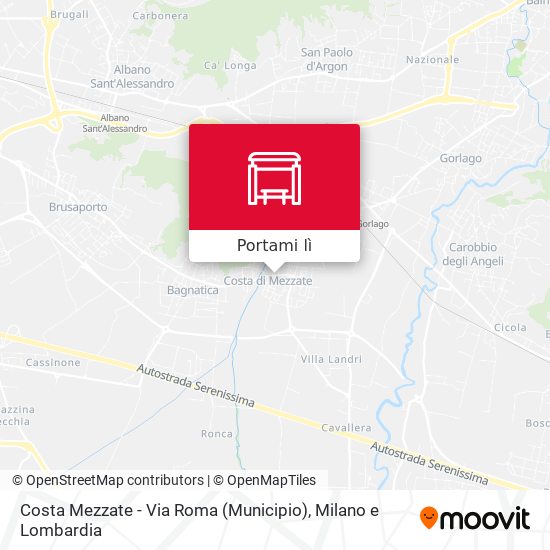 Mappa Costa Mezzate - Via Roma (Municipio)
