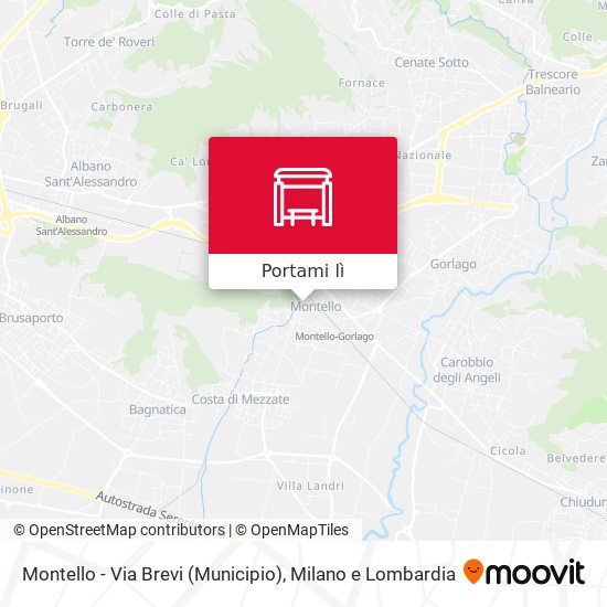 Mappa Montello - Via Brevi (Municipio)