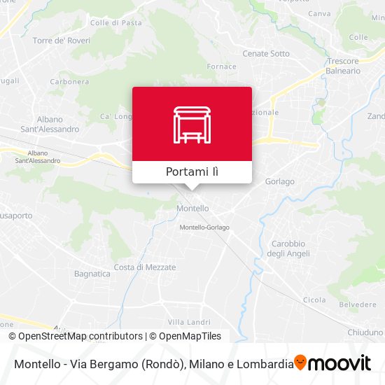 Mappa Montello - Via Bergamo (Rondò)