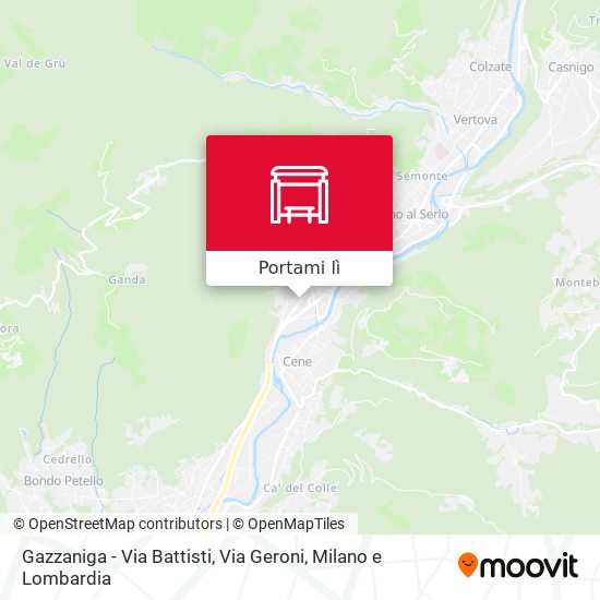 Mappa Gazzaniga - Via Battisti, Via Geroni