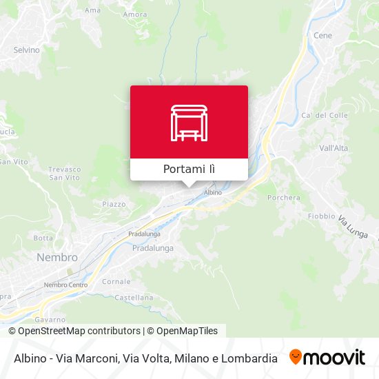 Mappa Albino - Via Marconi, Via Volta