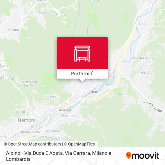 Mappa Albino - Via Duca D'Aosta, Via Carrara