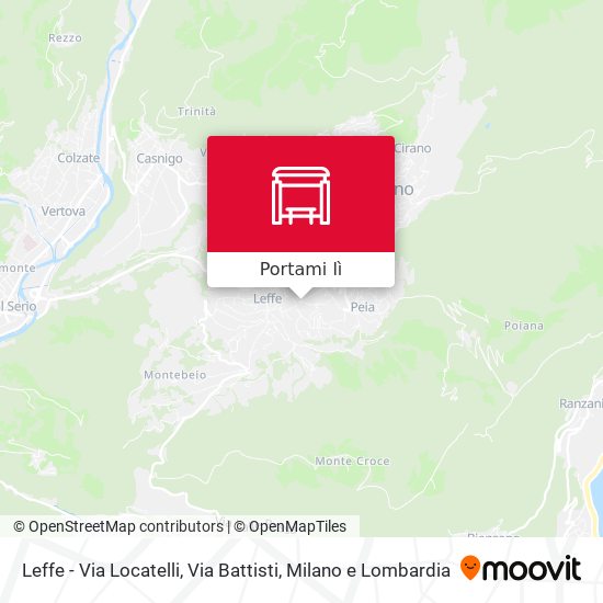 Mappa Leffe - Via Locatelli, Via Battisti