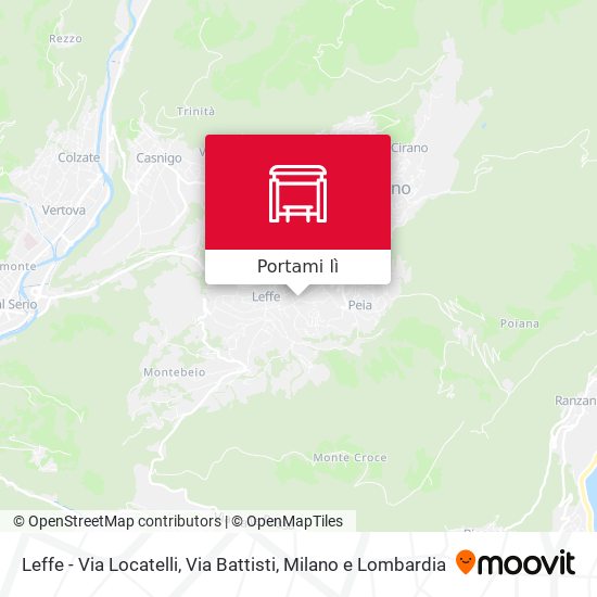 Mappa Leffe - Via Locatelli, Via Battisti