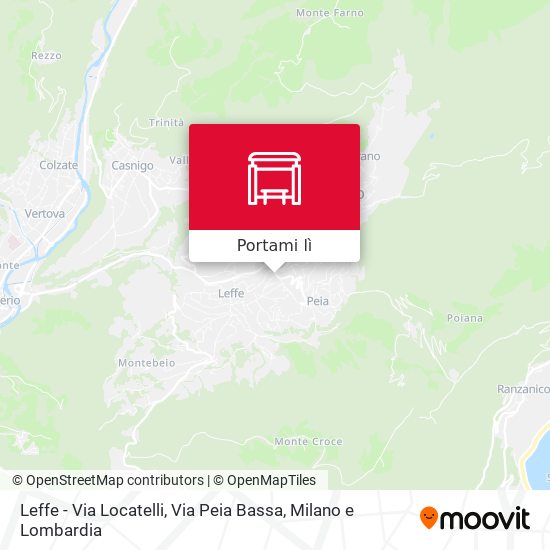 Mappa Leffe - Via Locatelli, Via Peia Bassa