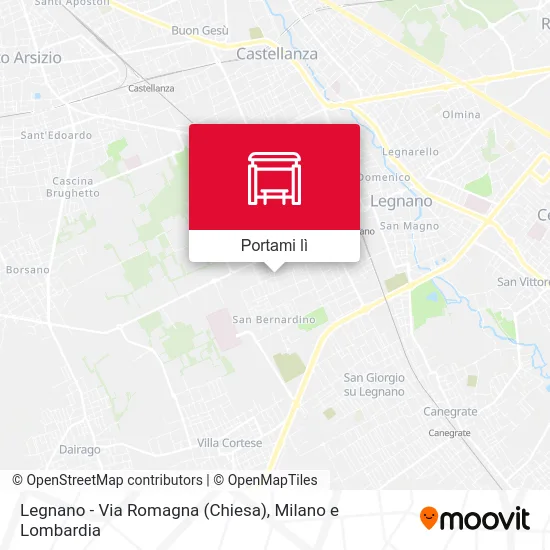 Mappa Legnano - Via Romagna (Chiesa)