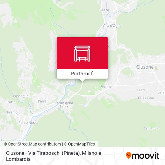 Mappa Clusone - Via Tiraboschi (Pineta)