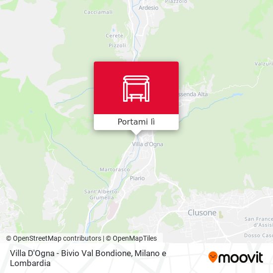 Mappa Villa D'Ogna - Bivio Val Bondione