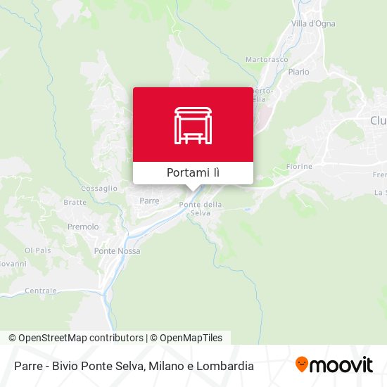 Mappa Parre - Bivio Ponte Selva