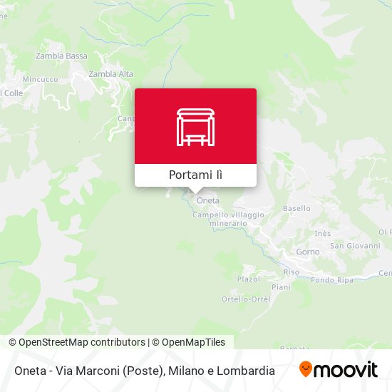 Mappa Oneta - Via Marconi (Poste)