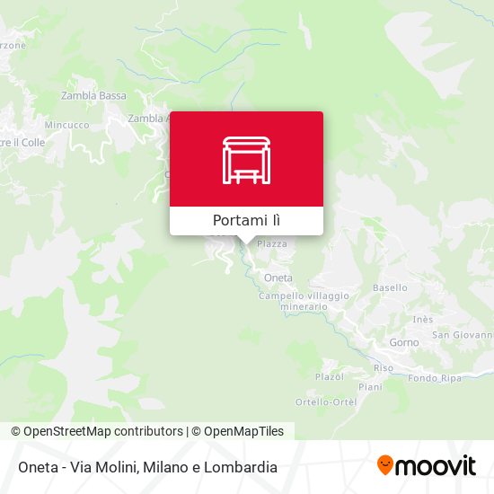 Mappa Oneta - Via Molini