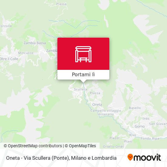 Mappa Oneta - Via Scullera (Ponte)