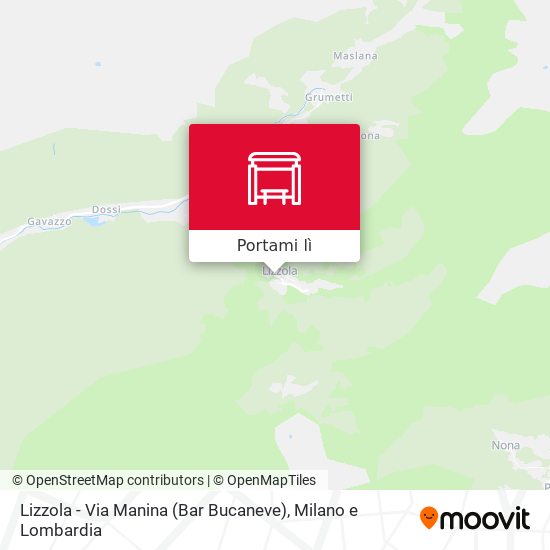 Mappa Lizzola - Via Manina (Bar Bucaneve)