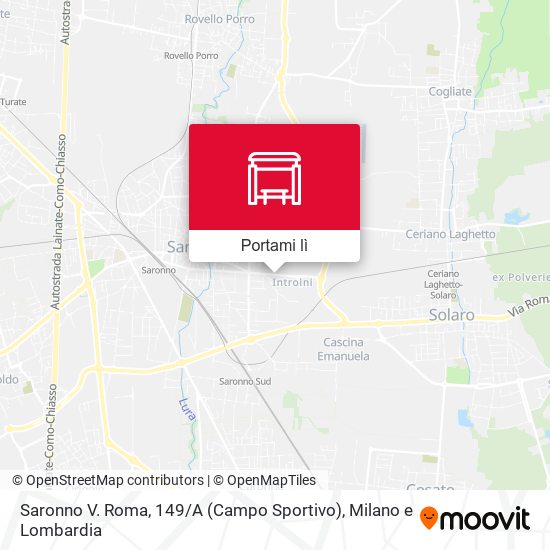 Mappa Saronno V. Roma, 149 / A (Campo Sportivo)