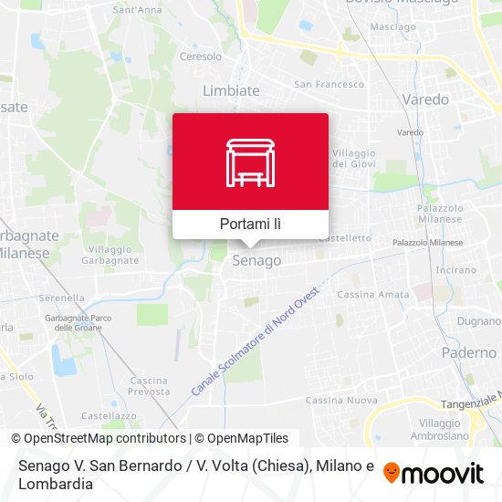 Mappa Senago V. San Bernardo / V. Volta (Chiesa)