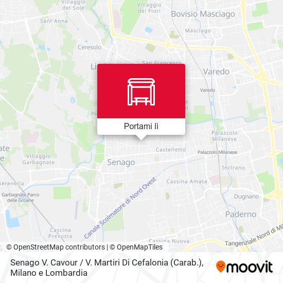 Mappa Senago V. Cavour / V. Martiri Di Cefalonia (Carab.)