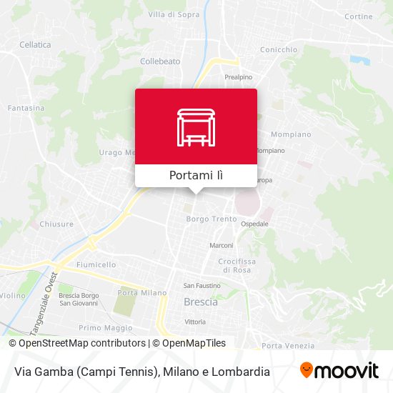 Mappa Via Gamba (Campi Tennis)