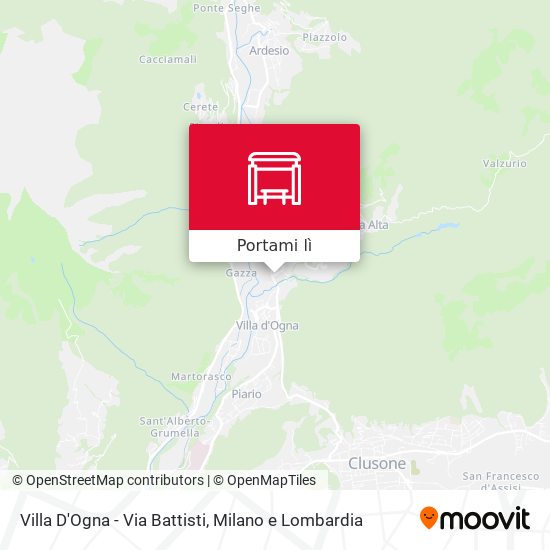 Mappa Villa D'Ogna - Via Battisti