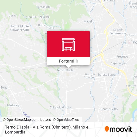 Mappa Terno D'Isola - Via Roma (Cimitero)