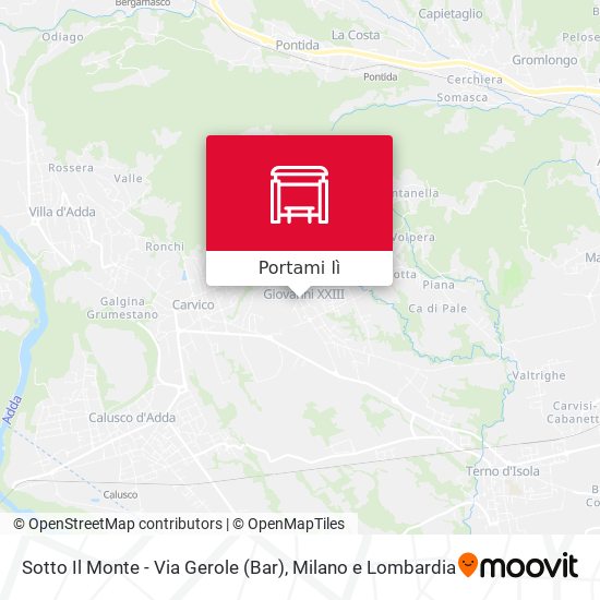 Mappa Sotto Il Monte - Via Gerole (Bar)