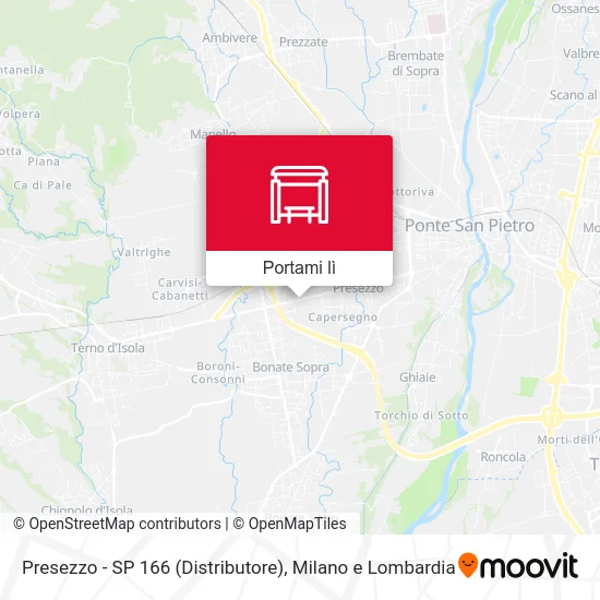 Mappa Presezzo - SP 166 (Distributore)