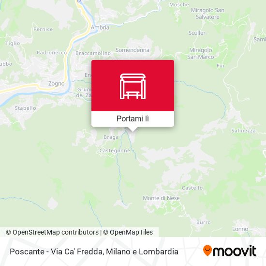 Mappa Poscante - Via Ca' Fredda