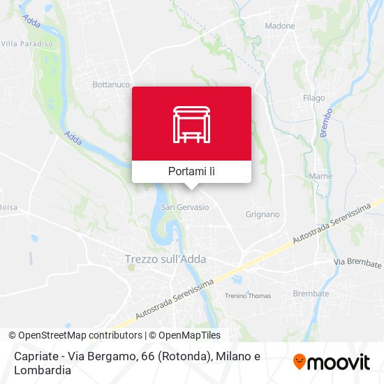 Mappa Capriate - Via Bergamo, 66 (Rotonda)