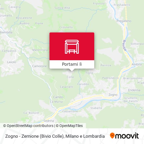 Mappa Zogno - Zernione (Bivio Colle)