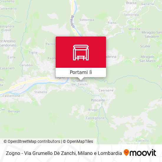 Mappa Zogno - Via Grumello Dè Zanchi
