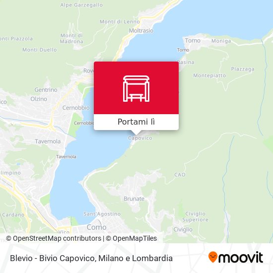 Mappa Blevio - Bivio Capovico