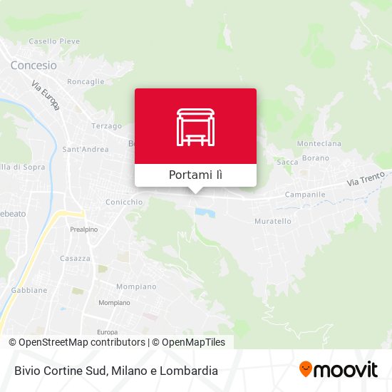 Mappa Bivio Cortine Sud