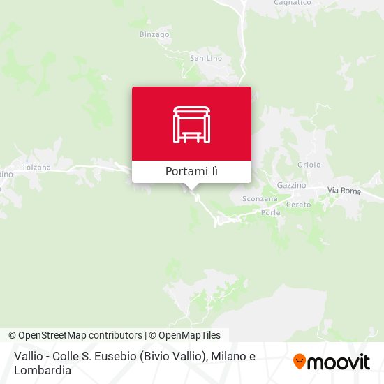 Mappa Vallio - Colle S. Eusebio (Bivio Vallio)
