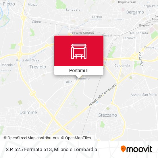 Mappa S.P. 525 Fermata 513