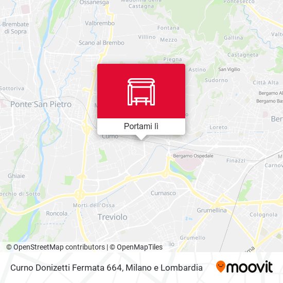 Mappa Curno Donizetti Fermata 664