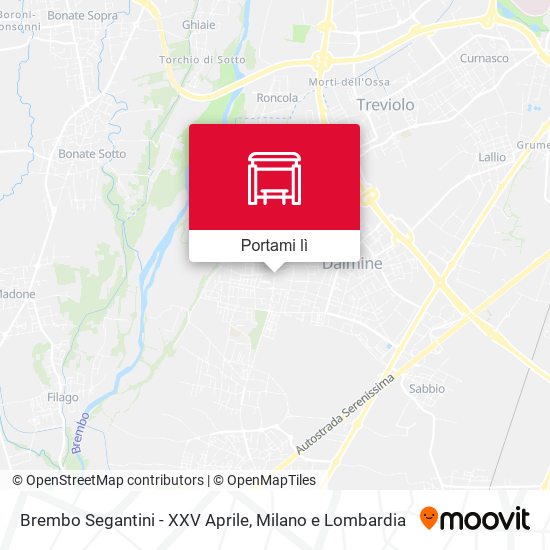 Mappa Brembo Segantini - XXV Aprile