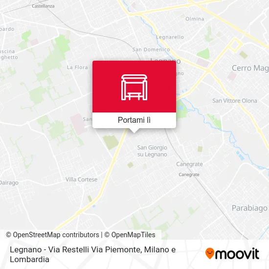 Mappa Legnano - Via Restelli Via Piemonte