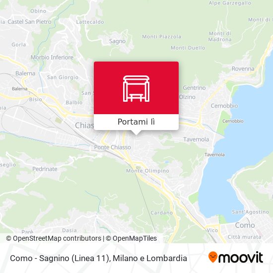 Mappa Como - Sagnino (Linea 11)