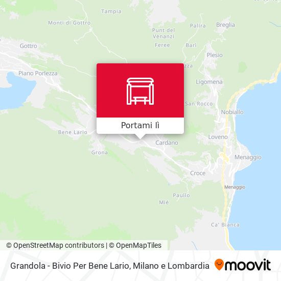 Mappa Grandola - Bivio Per Bene Lario