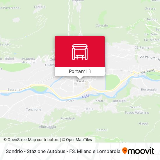 Mappa Sondrio - Stazione Autobus - FS