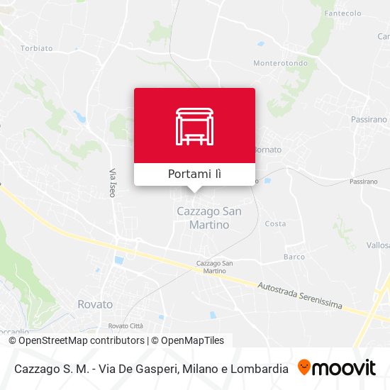 Mappa Cazzago S. M. - Via De Gasperi