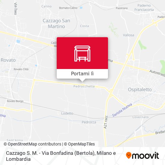 Mappa Cazzago S. M. - Via Bonfadina (Bertola)